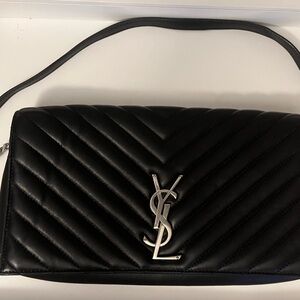 Yves Saint Laurent Black Quilted Clutch